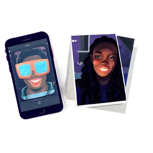 Facetime Call At Night Illustration PNG Kof