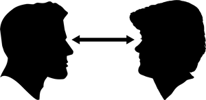 Faceto Face Silhouette Communication PNG