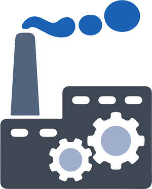 Factory Smokestacksand Gears Icon