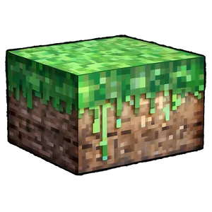 Faded Minecraft Grass Block Png Wqa22 PNG image