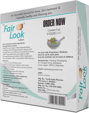 Fair Look Lotion Product Packaging PNG image