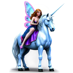 Fairy And Unicorn PNG 05062024