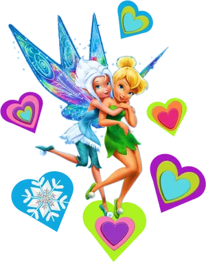 Fairy Friends Hugging PNG image