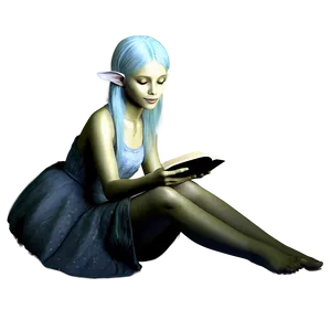 Fairy Reading A Book PNG Qfd PNG