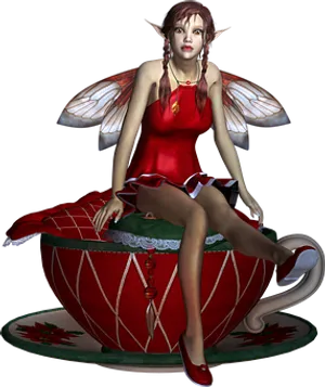 Fairy Sittingon Teacup