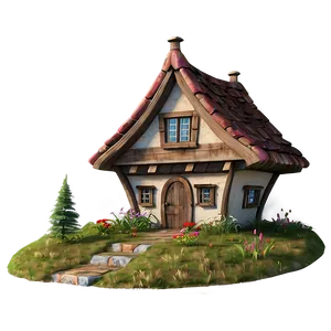 Fairy Tale Cottage Scene PNG Ade48 PNG