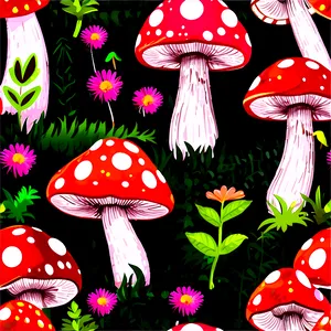 Fairy Tale Mushrooms Png 05242024 PNG image