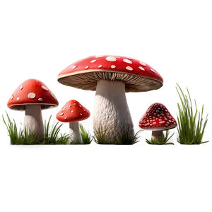 Fairy Tale Mushrooms Png Klt PNG image