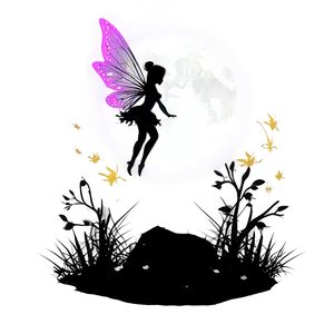 Fairy Under A Full Moon PNG Jec
