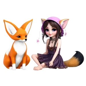 Fairy With A Pet Fox PNG 05062024 PNG