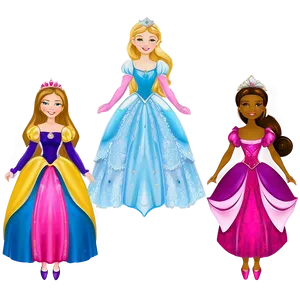 Fairytale Princesses Illustration Png 06242024 PNG image