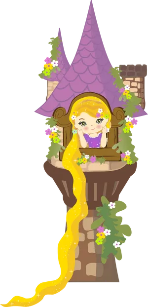 Fairytale Tower Princess Illustration