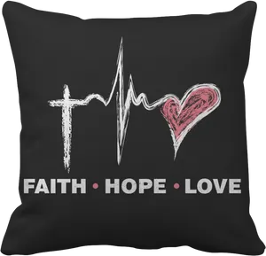 Faith Hope Love Pillow PNG image
