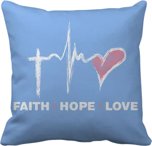 Faith Hope Love Pillow Design PNG image