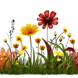Fall Flower Meadow PNG 59