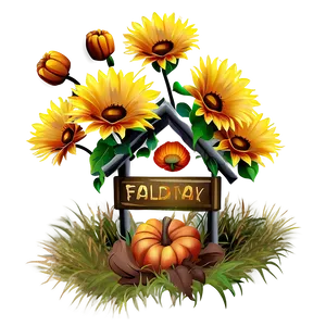 Fall Landscape Flowers Png 06272024 PNG image