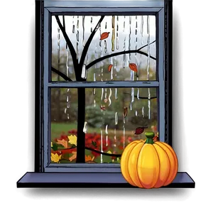 Fall Rainy Day Window Png 06282024 PNG image