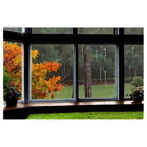 Fall Rainy Day Window Png Jpe PNG image