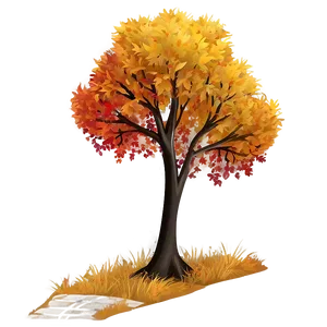Fall Trees And Footpath PNG 83