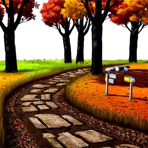 Fall Trees And Footpath PNG Hme14 PNG