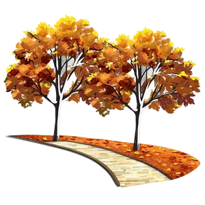 Fall Trees And Footpath PNG Uil