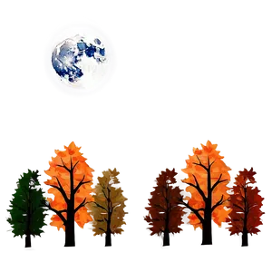 Fall Trees And Full Moon PNG Wpx PNG