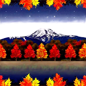 Fall Trees And Mountain View Png 88 PNG image