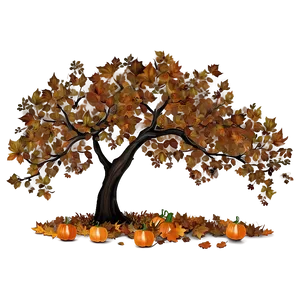 Fall Trees And Pumpkins Png 06212024 PNG image