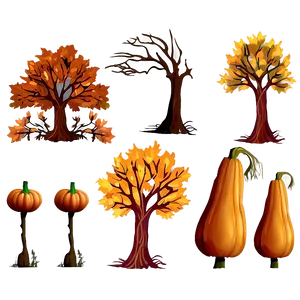 Fall Trees And Pumpkins Png Nwt PNG image