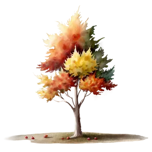 Fall Trees In Watercolor PNG Evn PNG