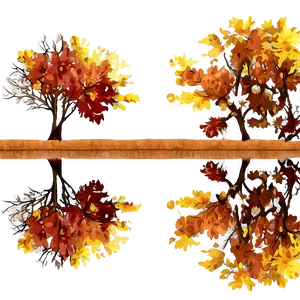 Fall Trees Reflection In Water Png 33 PNG image