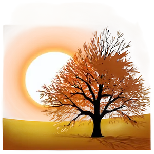 Fall Trees Silhouette Sunset PNG 43 PNG