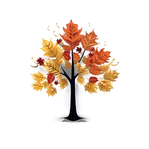 Fall Trees With Falling Leaves PNG 21