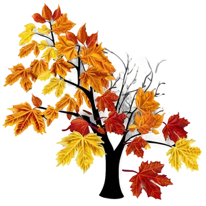 Fall Trees With Falling Leaves PNG Rcr
