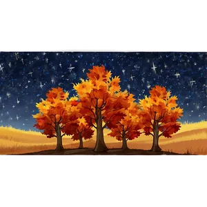 Fall Trees With Starry Sky PNG 17 PNG