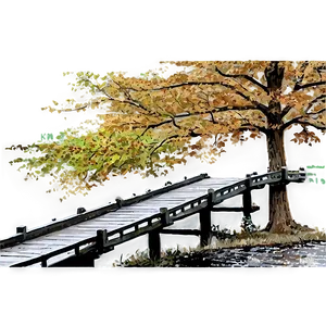 Fall Trees With Wooden Bridge PNG 79 PNG