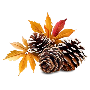 Fallen Leaves And Pinecones PNG 06292024