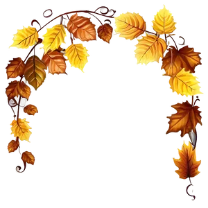 Fallen Leaves Border Design PNG Fyn