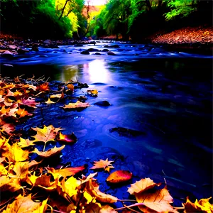 Fallen Leaves By The River PNG 20
