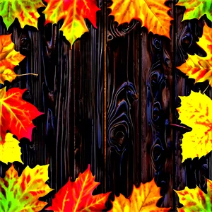 Fallen Leaves On Wooden Surface PNG 93