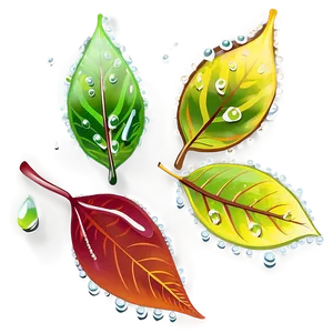 Fallen Leaves With Dew Drops PNG Jnp79 PNG