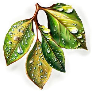 Fallen Leaves With Dew Drops PNG Kiy PNG