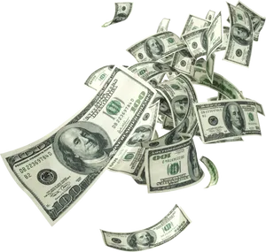 Falling Dollar Bills PNG image