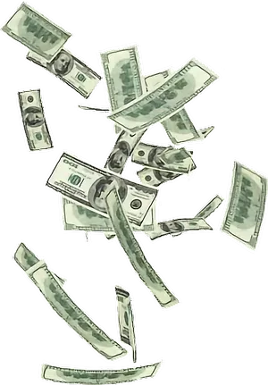 Falling Dollar Bills Illustration PNG image