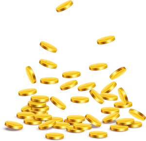 Falling_ Gold_ Coins_ Black_ Background PNG image