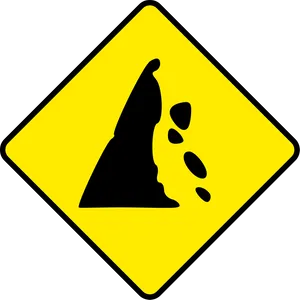 Falling Rocks Traffic Sign PNG image