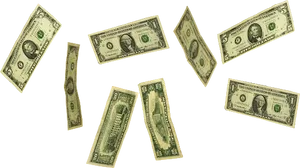 Falling U S Dollar Bills PNG