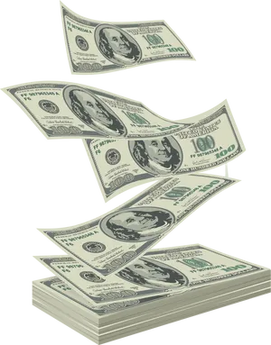 Falling_ U S_ Dollar_ Bills PNG image