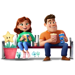 Family Cartoon Movie Night Png 06282024 PNG image