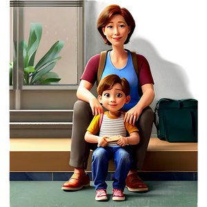 Family Cartoon School Morning PNG 06282024 PNG